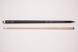 CUEL BE0-041 Billiard cue for pool billiards, two-piece, with quality leather tip, solid wooden shaft, irish linen grip, 5/16x18 joint