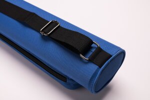 Cuel Billard-Köcher Sport blau 2/2 für Pool-Billard-Queues, mit Schultergurt, Tragegriff und zwei Seitentaschen für Billardzubehör