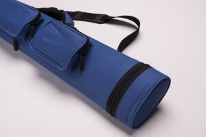 Cuel Billard-Köcher Sport blau 2/4 für Pool-Billard-Queues, mit Schultergurt, Tragegriff und zwei Seitentaschen für Billardzubehör