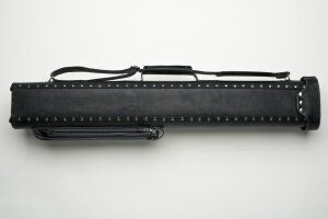 Cuel Billard-Köcher „Hustler Black“ 3/5 für Pool-Billard-Queues, schwarz, aus feinem Kunstleder, mit drei Seitentaschen für Billardzubehör