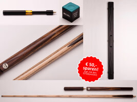 Snooker pro package: 1 + 1 Cue case + Extension + 1 piece of chalk