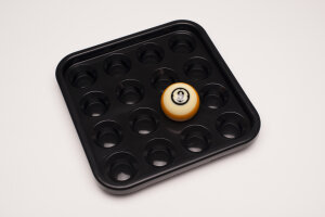 Ball tray for 16 pool billiard balls, 57.2 mm