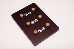 Counting board for pool billiards made of wood
