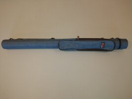 MIT cue case blue, round for pool cues, 1/1 with shoulder strap and side bag