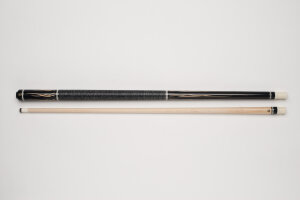 Demon DF1-002 pool billiard cue, two-piece, with quality leather tip, solid wooden shaft and irish linen grip incl. joint protectors
