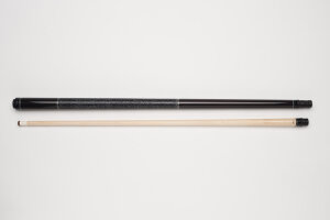 MIT MW2-001 pool billiard cue, two-piece, with quality leather tip, solid wooden shaft and irish linen grip incl. joint protectors