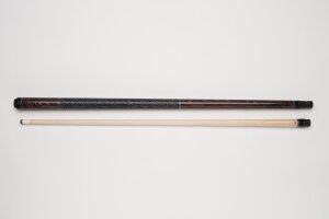 MIT MW2-003 pool billiard cue, two-piece, with quality leather tip, solid wooden shaft and irish linen grip incl. joint protectors