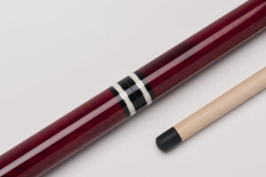 BBJ-002 Break & Jump cue for pool billiards, wine-red, with wrapless handle and synthetic tip