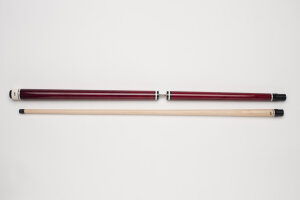 BBJ-002 Break & Jump cue for pool billiards, wine-red, with wrapless handle, synthetic tip and 5/16x14 joints