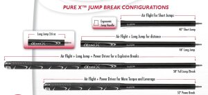 Players Pure-X HXT-P2 Break-Jump-Queue in weiß mit Multizone-Sportgriffband, XLG Tip und Carbon Fiber Impact System