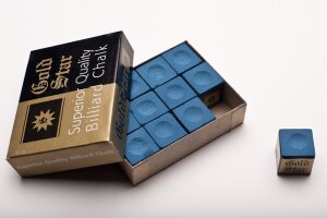Gold Star Premium Billiard Chalk, 12 pieces, blue