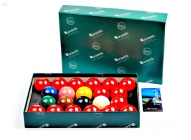 Pool-sized Aramith snooker balls, 57.2 mm, with 15 red balls